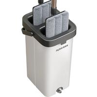 佳帮手拖把家用一拖净免手洗2024新带桶平板墩布拖布懒人拖地刮刮乐 40cm拖头2布+【经典方桶】