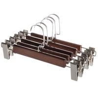 尚美德木质裤架无痕裤夹挂裤子衣架马面裙防滑汉服半裙西裤衣架 复古色 木质裤架【5只装】