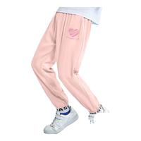 JEANSWEST CLUB真维斯童装集团男童女童2025夏季凉感长裤儿童夏款宽松运动裤 粉色J02粉爱心K裤标 120 身高110-120CM