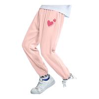 JEANSWEST CLUB真维斯童装集团男童女童2025夏季凉感长裤儿童夏款宽松运动裤 粉色J03双爱心K裤标 120 身高110-120CM