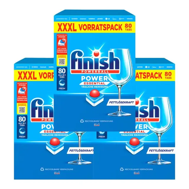 finish凝珠亮碟洗碗凝珠三合一洗碗块洗碗机洗涤剂多效合一洗碗珠洗碗球 80颗 3盒 国版同款·多效洗碗块 客服有惊喜