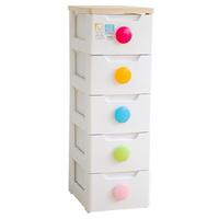 爱丽思（IRIS）抽屉式收纳柜床头柜简易衣柜储物柜儿童玩具五斗柜婴儿宝宝衣柜丝 面宽32.4cm 通气款三层