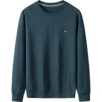 七匹狼长袖T恤男士卫衣男春秋款圆领简约休闲弹力长T打底体恤衫男装上衣 101(藏青)-华夫格 XL (175) 92A 175/92A/XL