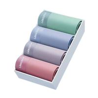 浪莎(LangSha)男士内裤冰丝内裤男夏季轻薄透气冰爽抗菌四角裤平角短裤 混色组合【4条】 L