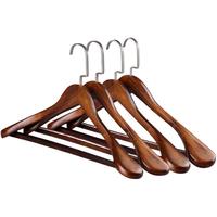 尚美德 木质衣架 男士宽肩无痕防滑实木衣挂加厚衣帽间复古色【3个装】 复古色 木质衣架【加厚3个装】
