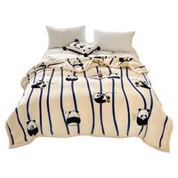 洁丽雅(Grace)毛毯冬天加厚拉舍尔毛毯 双层保暖毯子空调毯 熊猫200*230cm7斤