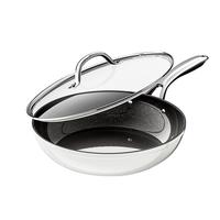 中科德马克（DUMIK）钛晶陶瓷煎锅无涂层平底煎锅家用煎牛排煎蛋饼不粘锅电磁炉燃气灶 【无化学涂层】带盖 26cm