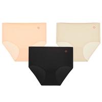 NEIWAI内外橙标|无痕中腰内裤女3条装轻薄贴合速干高弹不勒抗菌 粉肤/米肤/黑色 XXL