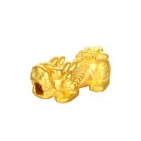 Lossot投资金足金招财貔貅黄金转运珠手链3D硬金散珠金饰配件