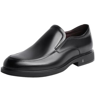 百丽男鞋舒适真皮正装鞋黑色圆头套脚商务皮鞋B3GK7CM1 黑色 44 (270mm)