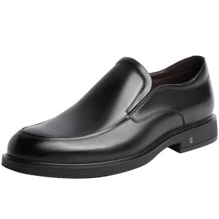 百丽男鞋舒适真皮正装鞋黑色圆头套脚商务皮鞋B3GK7CM1 黑色 44 (270mm)