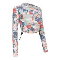 迪卡侬分体泳衣女长袖潜水冲浪服繁花绿M-5102983