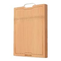 双枪 SUNCHA双枪 SUNCHA鎏金整竹无屑砧板 实木切菜板防霉案板厨房面板竹砧板剁骨板 【特厚耐砍剁】40*30*3cm-无脚垫