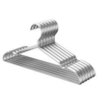 美丽雅衣架无痕防滑晾衣架子挂衣架加粗加大晒衣架圆弧宽肩实木衣撑 【防潮防锈】铝合金衣架 5个