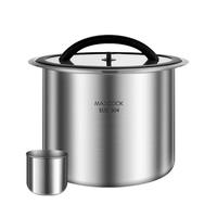 美厨(maxcook)米桶米箱储存罐 304不锈钢杂粮密封储物桶装米米缸10KG MCX5813 304钢储物桶玻璃盖10KG 带量杯