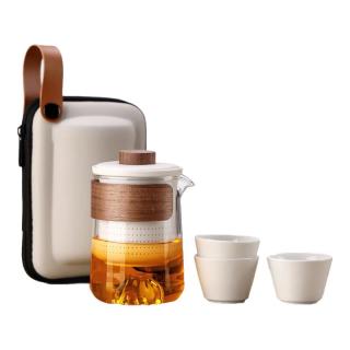 不拙 户外旅行茶具套装便携式旅游露营出差茶具快客杯雅白云海一壶三杯