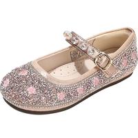 百丽童鞋女童公主鞋2025春季宝宝鞋小女孩水晶单鞋儿童时尚小皮鞋 粉色 28 脚长17.1-17.6cm