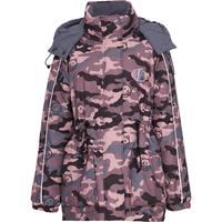 冬装女式连帽羽绒服迷彩印花羽绒服外套女