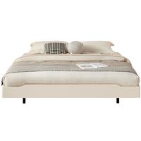 全友家居 无床头床榻榻米双人床1.5x2米小户型卧室奶油风悬浮床 【悬浮灯带|无床头】单床