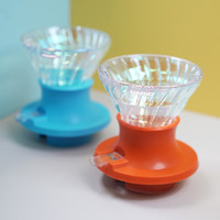 HARIOHARIO宝宝聪明杯V60浸泡式耐热玻璃聪明杯多巴胺迷你 朱砂红 含50枚滤纸