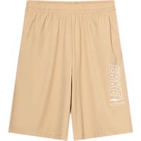 鸿星尔克男童裤子儿童夏季时尚运动裤子运动五分裤中大童冰丝弹力裤子 燕麦卡其--梭织面料 130