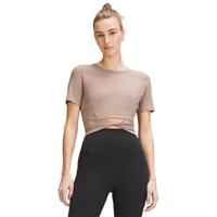 露露乐蒙lululemon丨Cropped Nulu™ 女士短款下摆扭结短袖 T 恤 LW3IF8S 陶灰褐色 XL /12