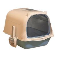 福乐迪 FULED猫砂盆大号全封闭式厕所幼猫猫沙屎盆溅出防外溅防臭猫砂盆用品 【全封闭升级】猫耳朵天空蓝 默认