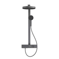 九牧 小牧卫浴智能花洒淋浴器数显大置物养肤丝雨花洒套装M90 枪灰