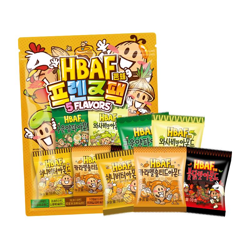 芭蜂韩国休闲零食蜂蜜黄油坚果多口味扁桃仁挚友款200g坚果零食 挚友款坚果礼包 200g*1袋