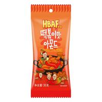 芭蜂韩国芭蜂蜂蜜黄油扁桃仁巴旦木杏仁坚果休闲零食原汤姆农场 辣炒年糕味扁桃仁5袋