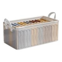 百易特衣服收纳箱家用衣柜放衣物裤子的分层整理盒透明折叠储物筐框 大号【1个装】47*30*20cm