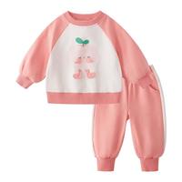 JELLYBABY女童春秋套装2024女宝宝春款两件套儿童春季衣服洋气女孩甜美童装 粉色 80CM