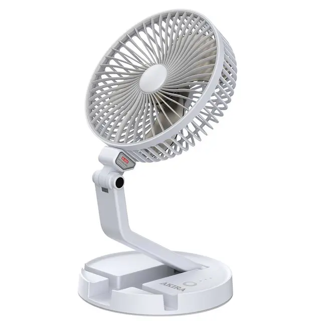 爱家乐台壁两用桌面折叠迷你USB充电宿舍小风扇迷你便携户外办公室低噪音小型风扇MF7 白色