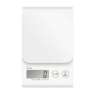多利科（Dretec）厨房电子秤家用烘焙辅食咖啡高精度电子秤旋转秤面小型电子秤 【性价比款】KS-723-奶白色
