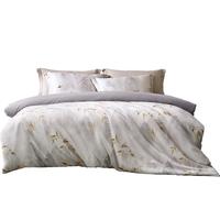 百丽丝水星家纺被套60S全棉100%棉贡缎印花床上用品金丝竹影1.8米床