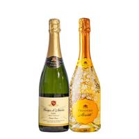 西班牙原瓶起泡酒葡萄酒750ml*2 配香槟酒杯