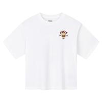 Levi's李维斯儿童男童短袖T恤2025夏季透气半袖运动衣童装 明亮白 140 /68 【身高128-140cm】