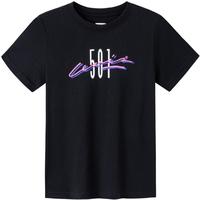 Levi's 李维斯童装男女童短袖T恤纯棉夏季501系列儿童上衣短t 流星黑 140 /68 【身高128-140cm】