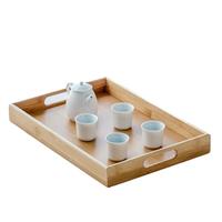 古笙记竹制托盘茶盘日式功夫茶具配件竹托盘双层储水式密胺干泡中式 竹制托盘35*22*4