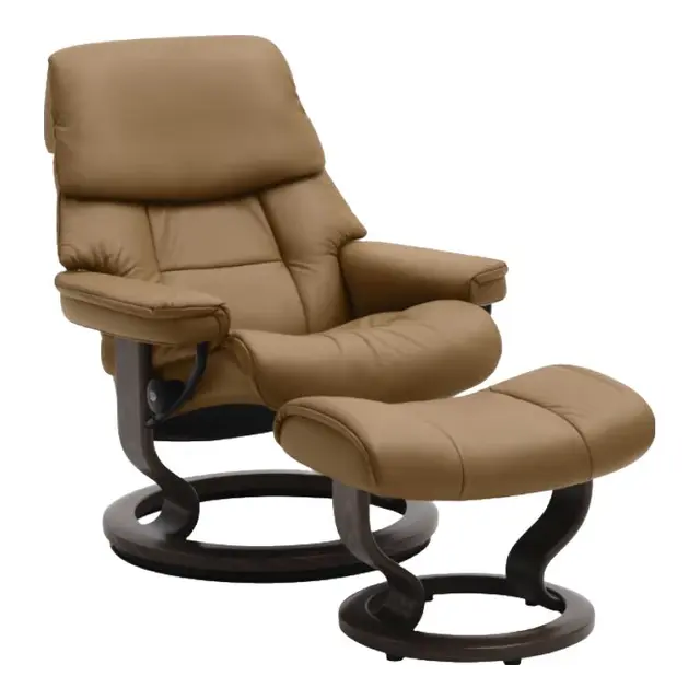 思特莱斯（Stressless）STRESSLESS思特莱斯  舒适椅北欧单人沙发椅挪威躺    单椅含脚踏 红宝石-巴帝克皮-新焦糖色