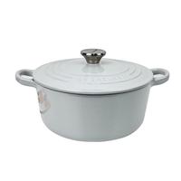 酷彩（Le Creuset）法国珐琅铸铁锅炒锅煎炸炖锅电磁炉燃气通用22cm圆形锅水雾白 水雾白 22cm