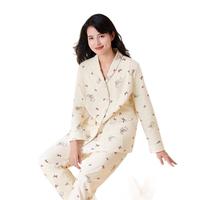 十月结晶月子服春秋款棉产后睡衣哺乳家居服套装 小兔梦境XL码