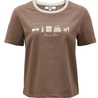 ONLY夏季时尚百搭合体正肩字母圆领短款T恤女|124101018 E05 绳索灰色 XS (155) 76A 155/76A/XS