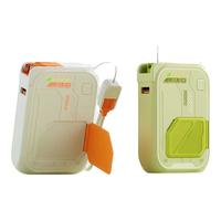 基度五合一 磁吸带线无线充22.5w快充充电器充电宝AC插头移动电源充电头插头款 可当手机支架 白色 20000毫安