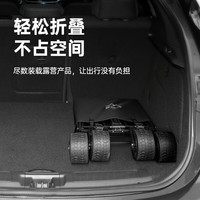 贤祥露营车手推车营地拖车户外可折叠野营小拉车野餐车儿童可躺 【经典款/黑】万向轮+全钢车架+