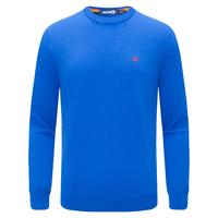 Navigare意大利小帆船男士羊毛衫时尚圆领纯羊毛打底衫通勤抗菌男装毛衣 克莱因蓝 M /48