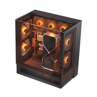 骨伽双擎OmnyX机箱 海景房台式电脑机箱左右可摆放预装4把风扇 黑色