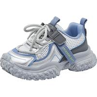 哈比熊（HOBIBEAR）女童运动鞋春秋网面轻便男童跑步鞋时尚女童老爹鞋511021灰蓝32码