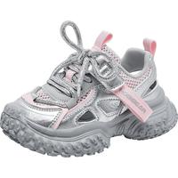 哈比熊（HOBIBEAR）童鞋儿童凉鞋夏季单网透气男女童运动鞋轻便跑步鞋523021银色26码