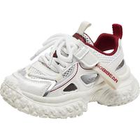 哈比熊（HOBIBEAR）童鞋儿童凉鞋夏季单网男女童运动鞋轻便跑步鞋523021米白/红28码 米白/红(单网)